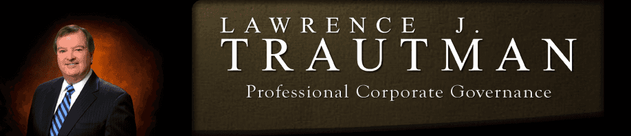 Banner including picture of Larry Trautman